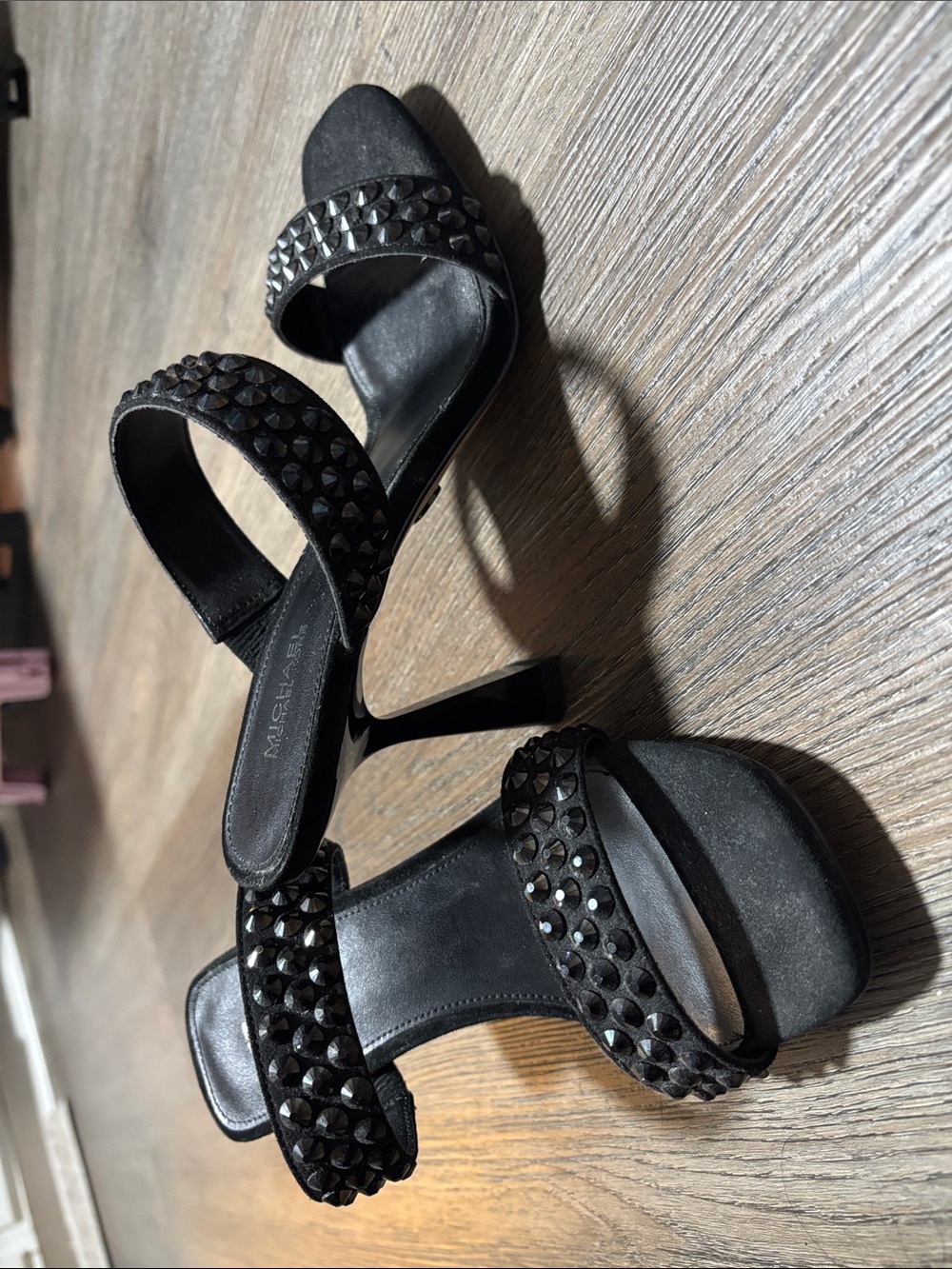 Michael Kors Black Studded Double-Band Mule Sandals - Picture 4 of 4